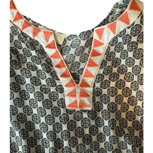 Umgee Blouse Womens Small Multicolor Relaxed Stretch Aztec Split Neck Tunic Tops - Picture 6 of 9